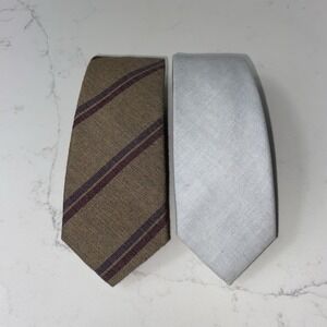 Alexander Olch New York English Cotton & Wool Ties Striped Skinny Business USA